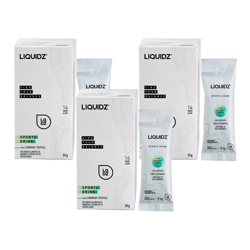 Kit 3 Sport Drink Liquidz caixa 14 Saches Limonada Tropical Kit 3 Sport Drink Liquidz caixa 14 Saches Limonada Tropical