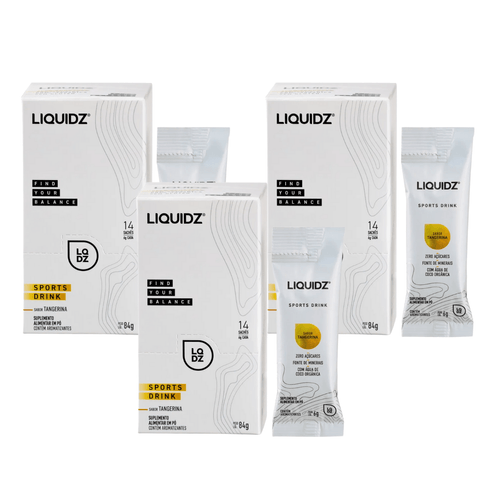Kit 3 Sport Drink Liquidz caixa 14 Saches Tangerina Kit 3 Sport Drink Liquidz caixa 14 Saches Tangerina