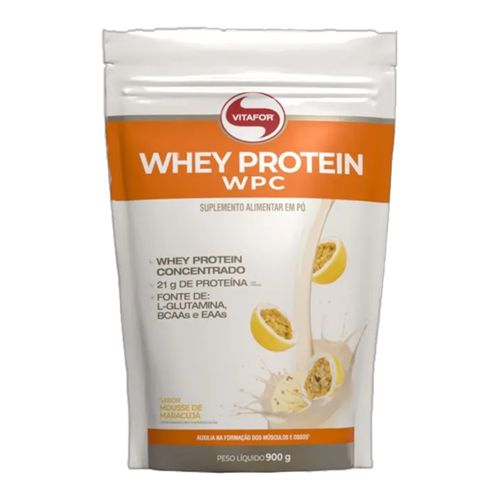 Whey Protein WPC Mousse de Maracujá Vitafor 900g Whey Protein WPC Mousse de Maracujá Vitafor 900g