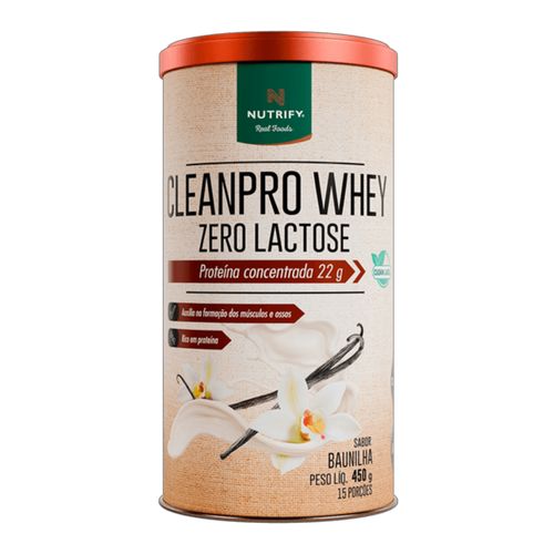 Cleanpro Whey Protein Zero Lactose Baunilha Nutrify 450g