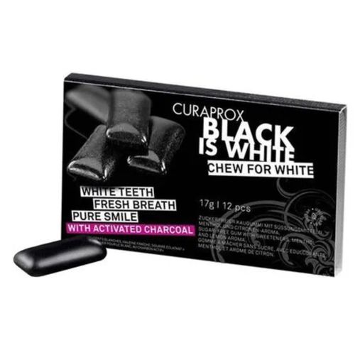 Enxaguante Bucal em Pastilhas Curaprox - Black is White - 12 pastilhas Enxaguante Bucal em Pastilhas Curaprox - Black is White - 12 pastilhas