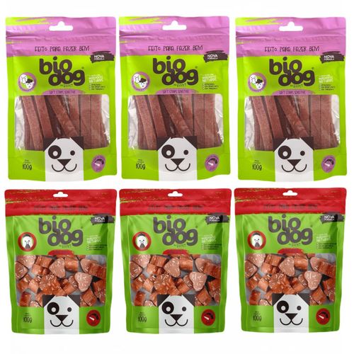 3x Love Bits Frango+ 3x Sensitive Cordeiro com Pato- Bio Dog 3x Love Bits Frango+ 3x Sensitive Cordeiro com Pato- Bio Dog