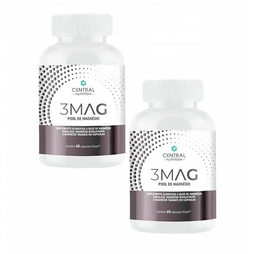 2x 3 Mag Magnesio Quelato Taurato Dimalato Central Nutrition Sem sabor 2x 3 Mag Magnesio Quelato Taurato Dimalato Central Nutrition Sem sabor
