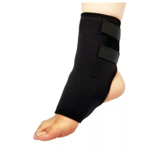 Tornozeleira Ortopédica Ajustável com reforço duplo Preto Tornozeleira Ortopédica Ajustável com reforço duplo Preto
