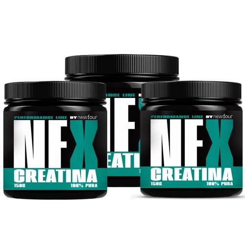 NFX CREATINA  100% PURA KIT COM 3 POTES COM TOTAL DE 450 GRAMAS