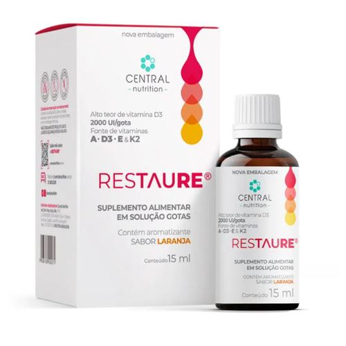 Restaure 15ml - Vitamina A, D3, E e K2 - Central Nutrition Restaure 15ml - Vitamina A, D3, E e K2 - Central Nutrition
