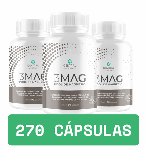 3x 3 Mag Magnesio Quelato Taurato Dimalato Central Nutrition