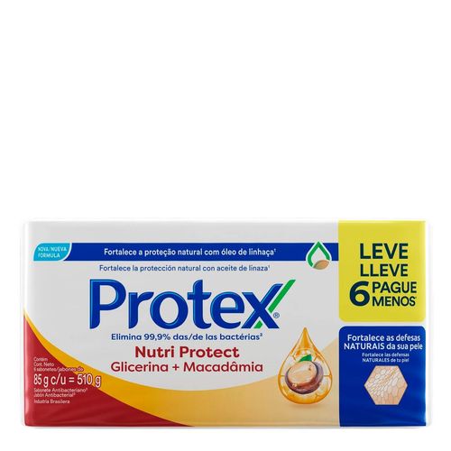 Kit Sabonete Em Barra Protex Macadâmia 85G 6 Unidades