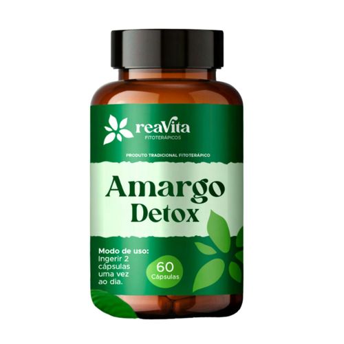 Amargo Detox Natural Reavita 60 Cápsulas – Cargueja, Espinheira Santa, Sene e Alcachofra