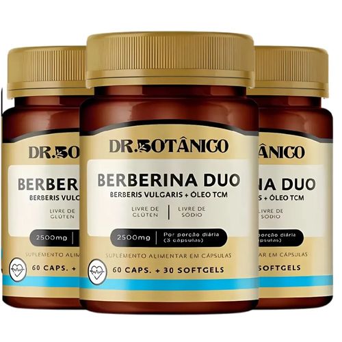 KIT 03 BERBERINA DUO 2500MG 60 CAPS 30 SOFT - DR. BOTÂNICO KIT 03 BERBERINA DUO 2500MG 60 CAPS 30 SOFT - DR. BOTÂNICO
