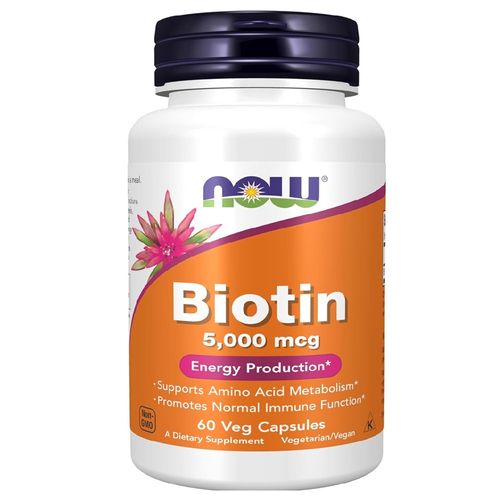 Biotin 5 mg (5,000 mcg) 60 Caps. Now Foods Biotin 5 mg (5,000 mcg) 60 Caps. Now Foods