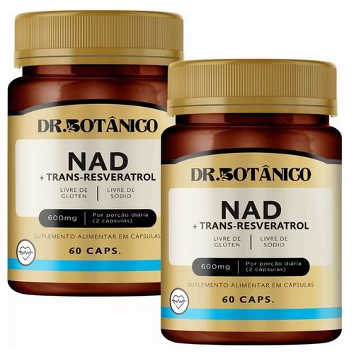 KIT 02 NAD + TRANS-RESVERATROL 600MG 60CAPS DR. BOTANICO KIT 02 NAD + TRANS-RESVERATROL 600MG 60CAPS DR. BOTANICO
