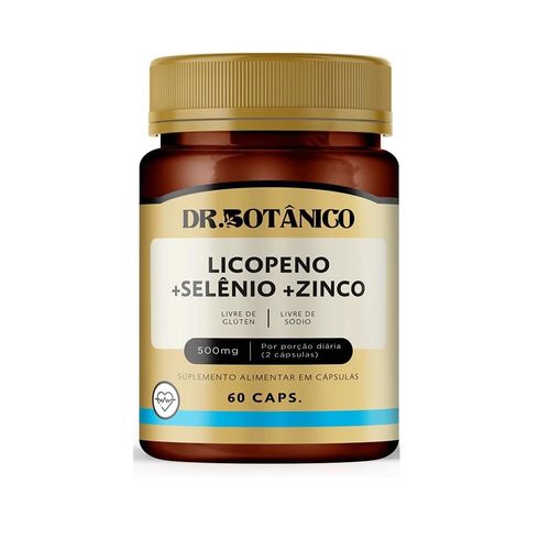 LICOPENO + SELENIO + ZINCO 500MG 60CAPS DR. BOTANICO LICOPENO + SELENIO + ZINCO 500MG 60CAPS DR. BOTANICO