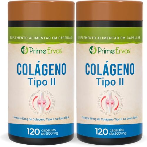 KIT 2 COLAGENO TIPO 2 120CPS PRIME ERVAS