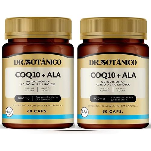 KIT 2 COQ10 + ALA (UBIQUINONA + ACIDO ALFA LIPOICO) 800MG 60CAPS DR. BOTANICO