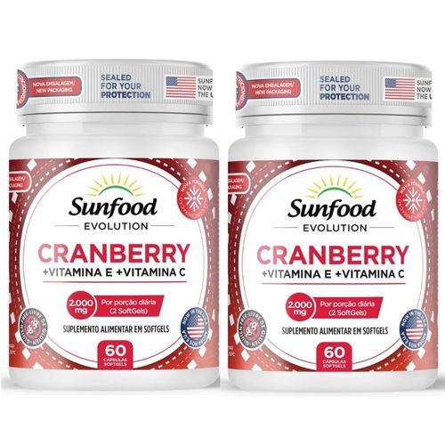 KIT 2 CRANBERRY 2000MG 60 CAPS SUNFOOD EVOLUTION