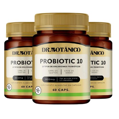 KIT 3 PROBIOTIC 10 800MG 60CAPS DR. BOTANICO KIT 3 PROBIOTIC 10 800MG 60CAPS DR. BOTANICO