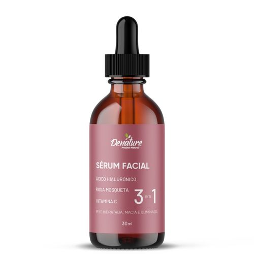 Sérum Facial 3 em 1 Hialurônico e Rosa Mosqueta 30ml Denature