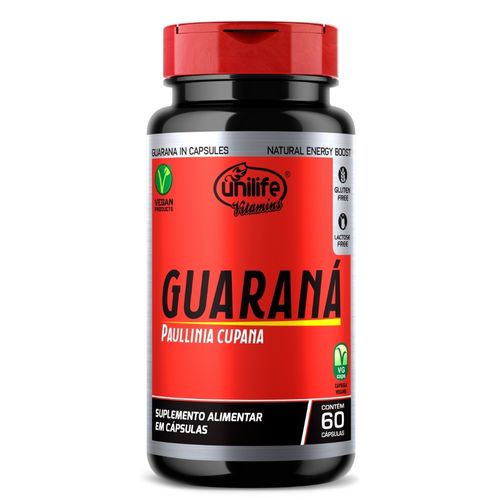 Guaraná 60 cápsulas 500mg Unilife Guaraná 60 cápsulas 500mg Unilife