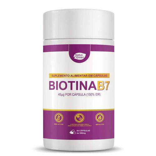Biotina (Vitamina B7) 60 cápsulas 590mg Natus Green