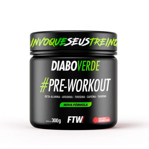 Pré-Treino Diabo Verde Pre Workout 300g Frutas Vermelhas FTW