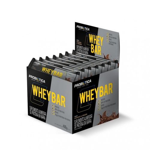 Whey Bar Low Carb Caixa 24 Unidades (960g) - Sabor: Cookies Whey Bar Low Carb Caixa 24 Unidades (960g) - Sabor: Cookies