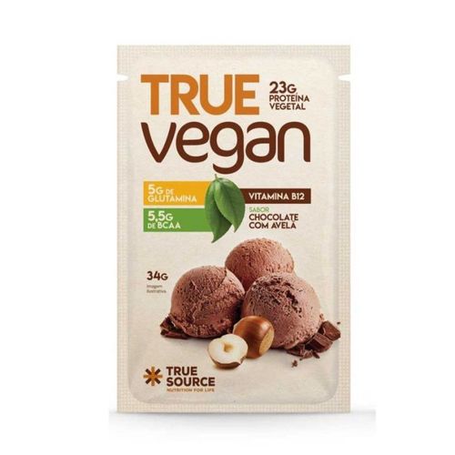True Vegan (34g) - Sabor: Chocolate c/ Avelã