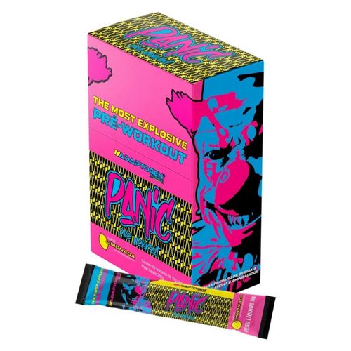 Panic Pré Treino (Display 20 unid. de 10g) - Sabor: Limonada Panic Pré Treino (Display 20 unid. de 10g) - Sabor: Limonada