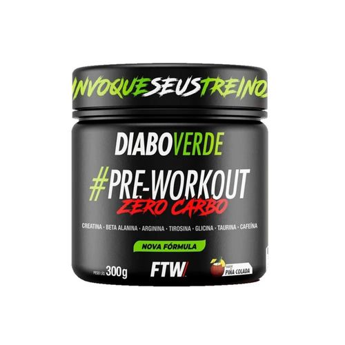 Diabo Verde Pre-Workout Zero Carb (300g) - Sabor: Piña Colada