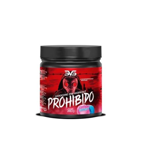 Prohibido HardCore Pré-Workout (360g) - Sabor: Cotton Candy