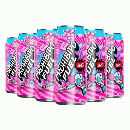 Prohibido Fuel Pré-Treino Drink Pack (6 unid. de 473ml) - Sabor: Bubble Gum Prohibido Fuel Pré-Treino Drink Pack (6 unid. de 473ml) - Sabor: Bubble Gum
