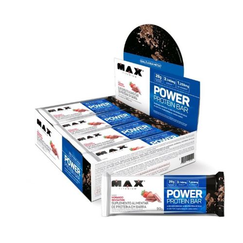 Power Protein Bar Caixa com 8 Unidades (720g) - Sabor: Morango Sensation Power Protein Bar Caixa com 8 Unidades (720g) - Sabor: Morango Sensation