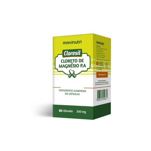 Cloresil - Cloreto de Magnésio P.A 500mg (60 caps) - Padrão: Único