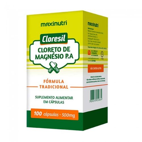 Cloresil - Cloreto de Magnésio P.A. 500mg (100 caps) - Padrão: Único Cloresil - Cloreto de Magnésio P.A. 500mg (100 caps) - Padrão: Único