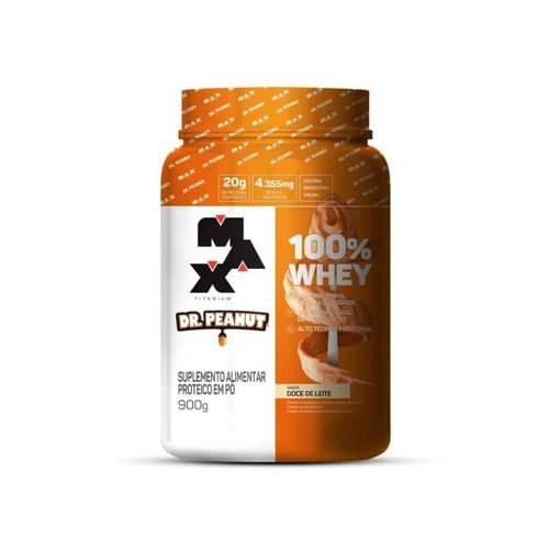 100% Whey Max Titanium x Dr. Peanut (900g) - Sabor: Doce de Leite 100% Whey Max Titanium x Dr. Peanut (900g) - Sabor: Doce de Leite