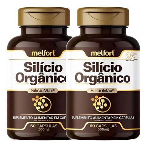 KIT 2 SILICIO ORGANICO 500 MG - 60 CAPS MELFORT KIT 2 SILICIO ORGANICO 500 MG - 60 CAPS MELFORT