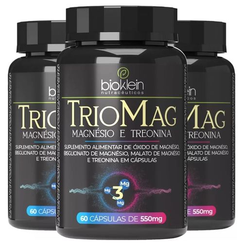Kit 03 TRIOMAG (Magnesio, L-Treonina, Bisglicinato de Magnesio, Malato de Magnesio) 550mg 60 Caps Bioklein Kit 03 TRIOMAG (Magnesio, L-Treonina, Bisglicinato de Magnesio, Malato de Magnesio) 550mg 60 Caps Bioklein