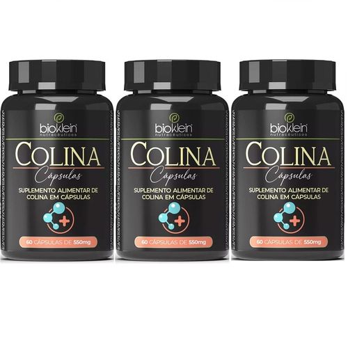 Kit 03 COLINA (Vitamina B8) 550mg 60 Caps Bioklein Kit 03 COLINA (Vitamina B8) 550mg 60 Caps Bioklein