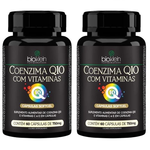 Kit 02 ÓLEO DE COENZIMA Q10 (com Vitaminas C, E) 750mg 60 Caps Bioklein Kit 02 ÓLEO DE COENZIMA Q10 (com Vitaminas C, E) 750mg 60 Caps Bioklein