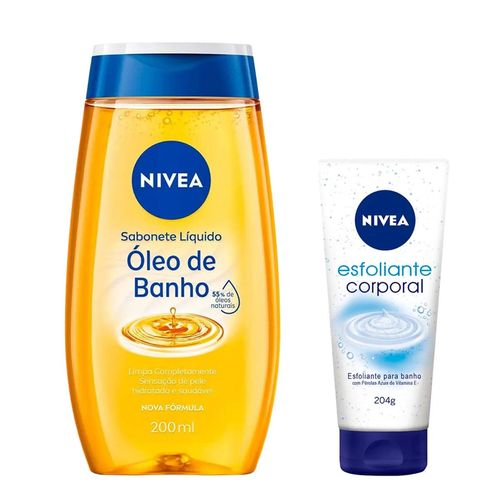 Kit-Nivea-oleo-de-Banho-200ml---Esfoliante-Corporal-204g