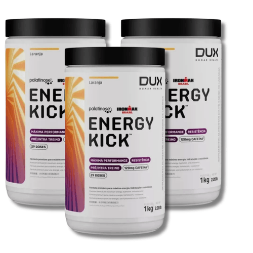 KIT 3 Energy Kick Caffeine 1000g Dux Nutrition Sabor:Laranja KIT 3 Energy Kick Caffeine 1000g Dux Nutrition Sabor:Laranja
