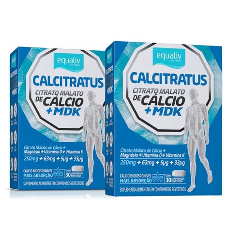 Kit 2 Calcitratus + Mdk Citrato Malato de Cálcio Vitam D K Equaliv Sem Sabor Kit 2 Calcitratus + Mdk Citrato Malato de Cálcio Vitam D K Equaliv Sem Sabor