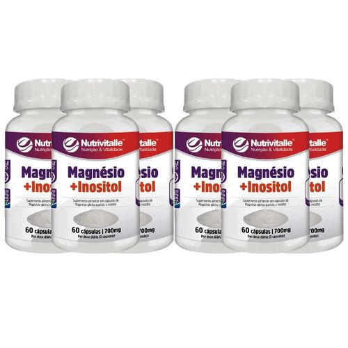KIT 06 MAGNESIO + INOSITOL 700MG 60CAPS NUTRIVITALLE KIT 06 MAGNESIO + INOSITOL 700MG 60CAPS NUTRIVITALLE