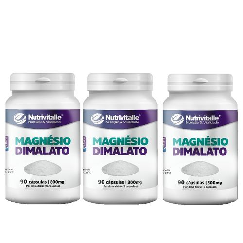 KIT 03 MAGNESIO DIMALATO 60CAPS NUTRIVITALLE KIT 03 MAGNESIO DIMALATO 60CAPS NUTRIVITALLE