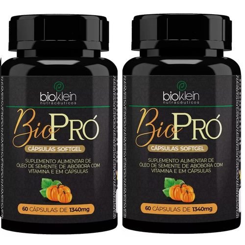 Kit 02 ÓLEO BIO PRO (Semente de Abóbora com Vitamina E) 1340mg 60 Caps Bioklein