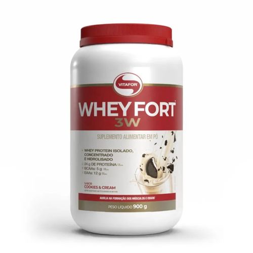 Whey Fort 3W (900g) - Sabor: Cookies e Cream Whey Fort 3W (900g) - Sabor: Cookies e Cream