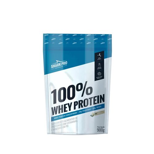 100% Whey Protein Pouch 900g Baunilha - Sharkpro Suplementos