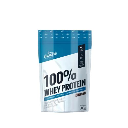 100% Whey Protein Pouch 900g Chocolate - Sharkpro Suplementos 100% Whey Protein Pouch 900g Chocolate - Sharkpro Suplementos