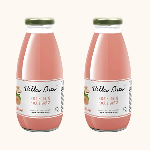 Kit 2X: Suco de Goiaba e Maçã Integral Sem Açúcar Villa Piva 300ml Kit 2X: Suco de Goiaba e Maçã Integral Sem Açúcar Villa Piva 300ml