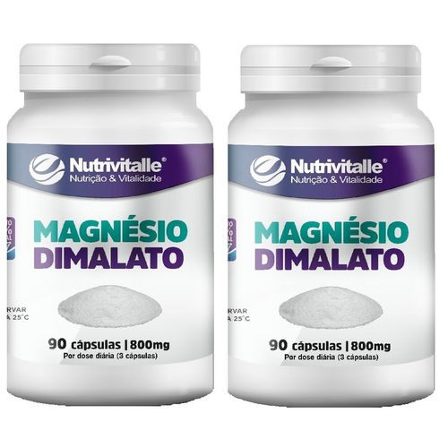 KIT 02 MAGNESIO DIMALATO 90 CAPS NUTRIVITALLE